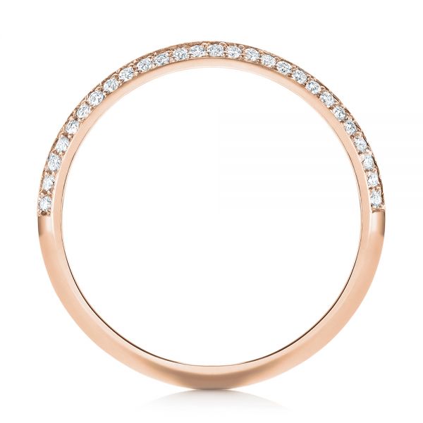 18k Rose Gold 18k Rose Gold Custom Diamond Wedding Band - Front View - 103478