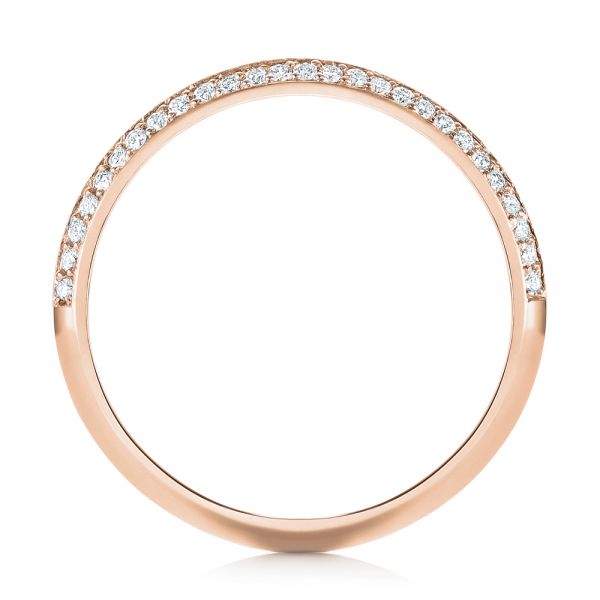 14k Rose Gold 14k Rose Gold Custom Diamond Wedding Band - Front View -  103478