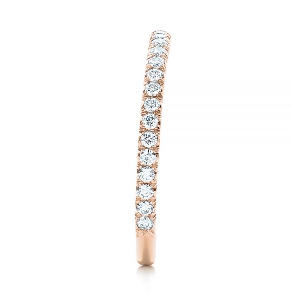 18k Rose Gold 18k Rose Gold Custom Diamond Wedding Band - Side View -  102023