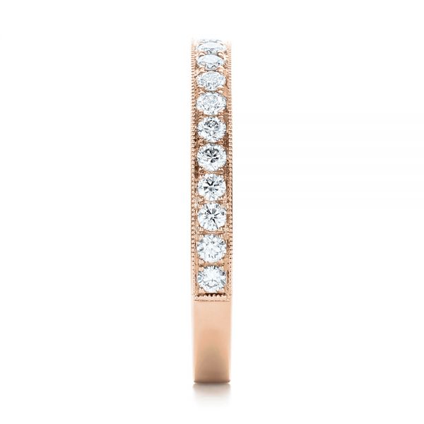 14k Rose Gold 14k Rose Gold Custom Diamond Wedding Band - Side View - 102043