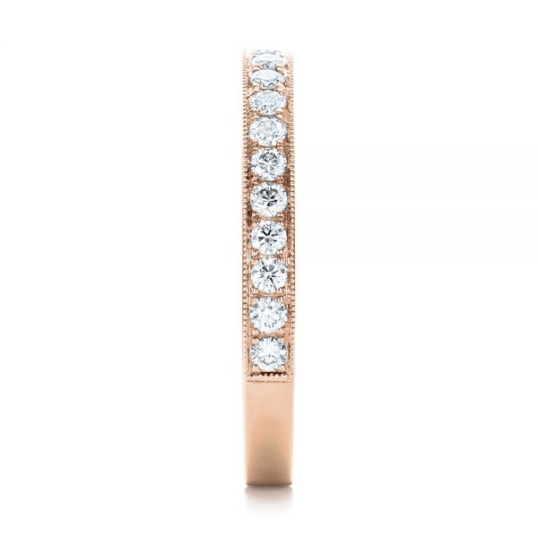 18k Rose Gold 18k Rose Gold Custom Diamond Wedding Band - Side View -  102043