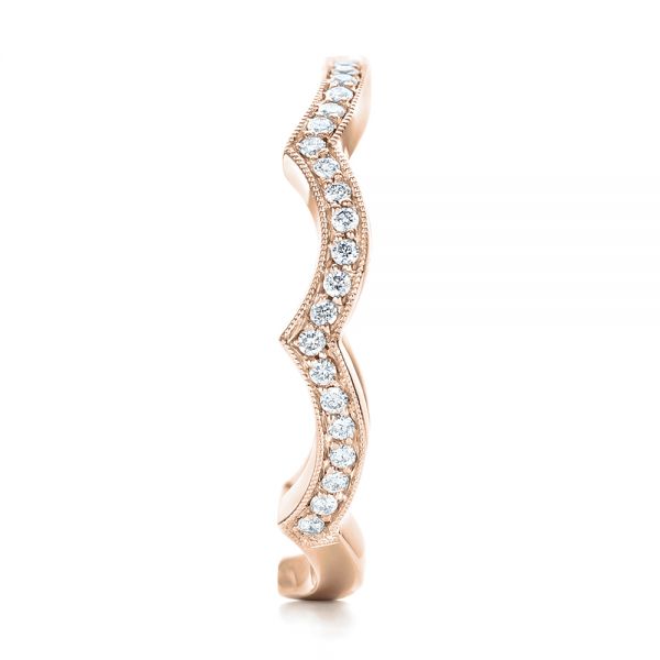 14k Rose Gold 14k Rose Gold Custom Diamond Wedding Band - Side View -  102121