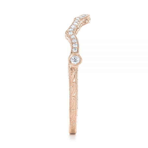 14k Rose Gold 14k Rose Gold Custom Diamond Wedding Band - Side View - 102139