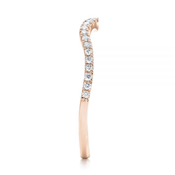 18k Rose Gold 18k Rose Gold Custom Diamond Wedding Band - Side View -  102149