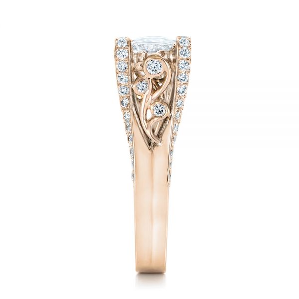 14k Rose Gold And 14K Gold 14k Rose Gold And 14K Gold Custom Diamond Wedding Band - Side View - 102182