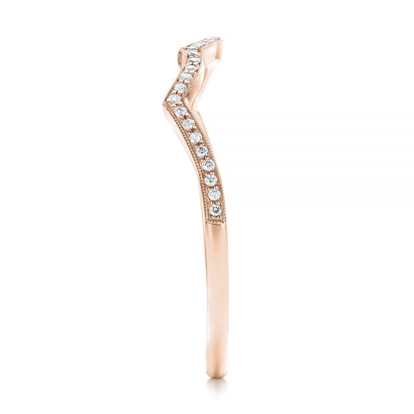 18k Rose Gold 18k Rose Gold Custom Diamond Wedding Band - Side View -  102204