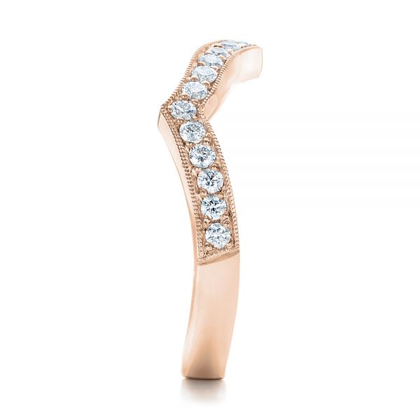 18k Rose Gold 18k Rose Gold Custom Diamond Wedding Band - Side View -  102234