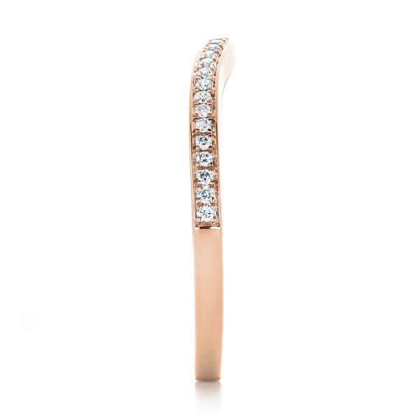 14k Rose Gold 14k Rose Gold Custom Diamond Wedding Band - Side View -  102256