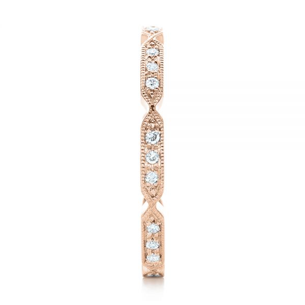 14k Rose Gold 14k Rose Gold Custom Diamond Wedding Band - Side View - 102259