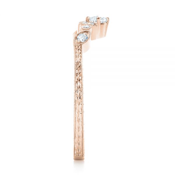 18k Rose Gold 18k Rose Gold Custom Diamond Wedding Band - Side View - 102262