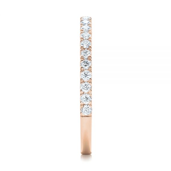 18k Rose Gold 18k Rose Gold Custom Diamond Wedding Band - Side View -  102291