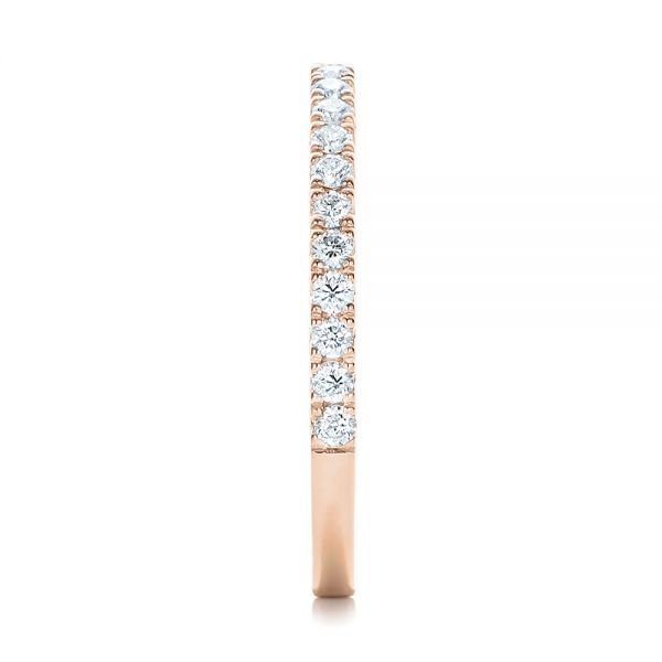 18k Rose Gold 18k Rose Gold Custom Diamond Wedding Band - Side View -  102291