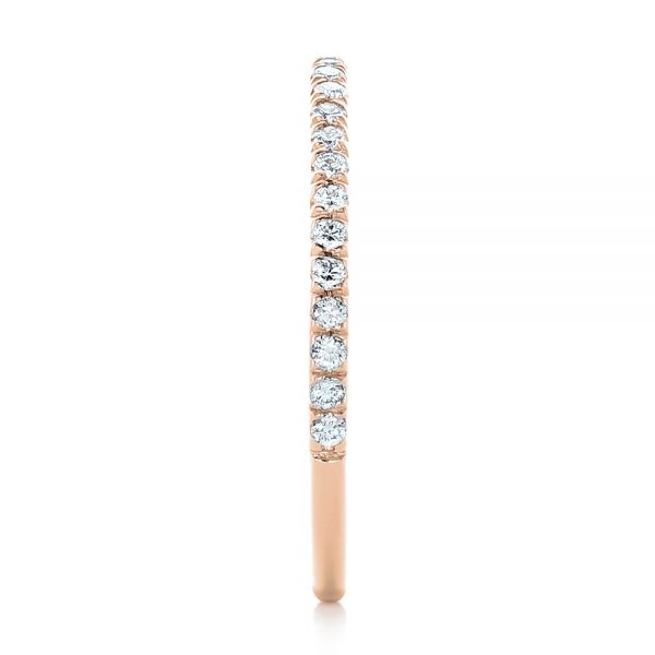 18k Rose Gold 18k Rose Gold Custom Diamond Wedding Band - Side View - 102351