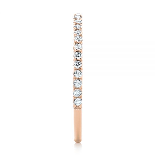 18k Rose Gold 18k Rose Gold Custom Diamond Wedding Band - Side View -  102351