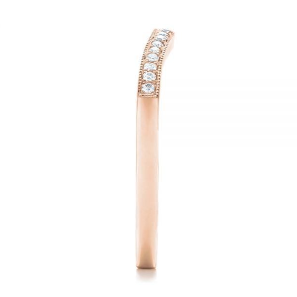 18k Rose Gold 18k Rose Gold Custom Diamond Wedding Band - Side View -  102406