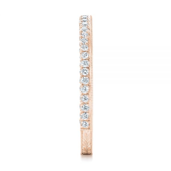 14k Rose Gold 14k Rose Gold Custom Diamond Wedding Band - Side View - 102414