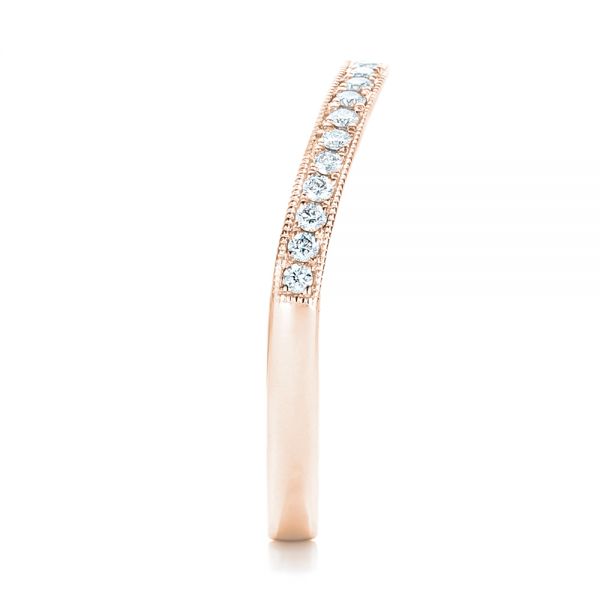 18k Rose Gold 18k Rose Gold Custom Diamond Wedding Band - Side View -  102446