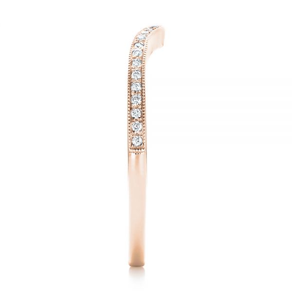 18k Rose Gold 18k Rose Gold Custom Diamond Wedding Band - Side View -  102454