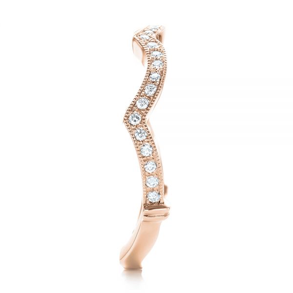 18k Rose Gold 18k Rose Gold Custom Diamond Wedding Band - Side View -  102484