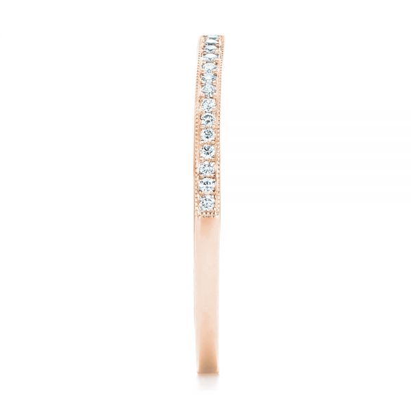 18k Rose Gold 18k Rose Gold Custom Diamond Wedding Band - Side View -  102598