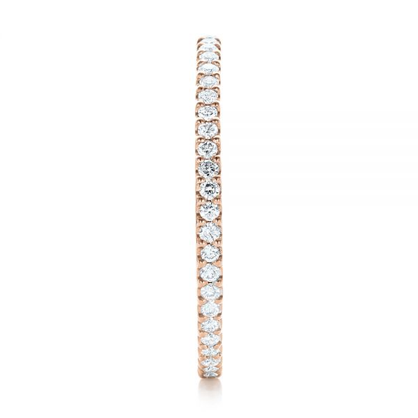 18k Rose Gold 18k Rose Gold Custom Diamond Wedding Band - Side View - 102608