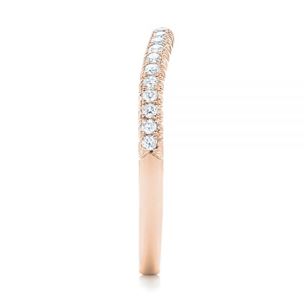 14k Rose Gold 14k Rose Gold Custom Diamond Wedding Band - Side View -  102773