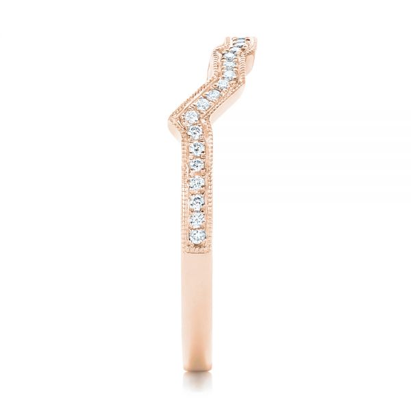 18k Rose Gold 18k Rose Gold Custom Diamond Wedding Band - Side View - 102784