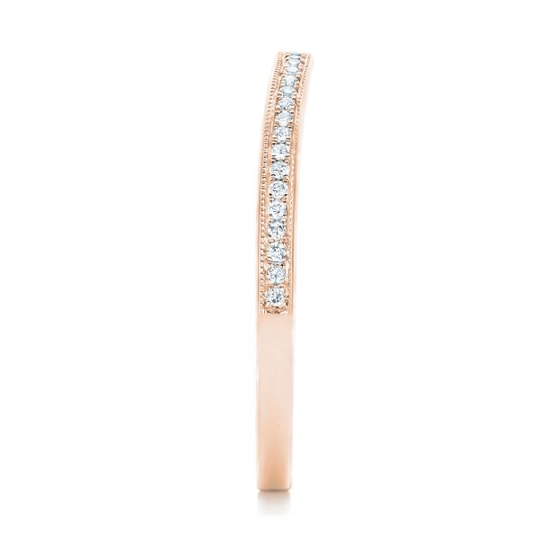 18k Rose Gold 18k Rose Gold Custom Diamond Wedding Band - Side View - 102811