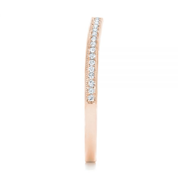 18k Rose Gold 18k Rose Gold Custom Diamond Wedding Band - Side View -  102811