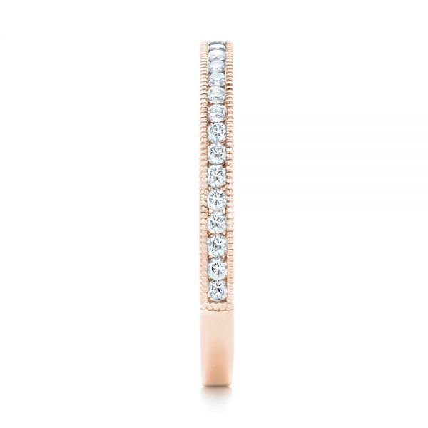 14k Rose Gold 14k Rose Gold Custom Diamond Wedding Band - Side View -  102832