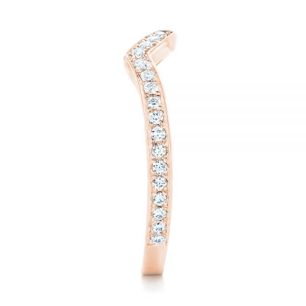 14k Rose Gold 14k Rose Gold Custom Diamond Wedding Band - Side View - 102837