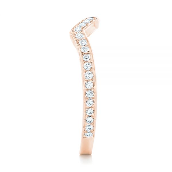 14k Rose Gold 14k Rose Gold Custom Diamond Wedding Band - Side View -  102837