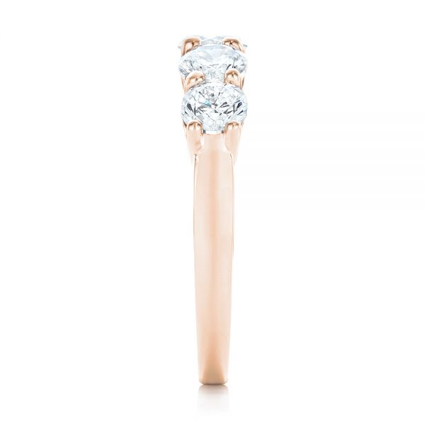 18k Rose Gold 18k Rose Gold Custom Diamond Wedding Band - Side View -  102953