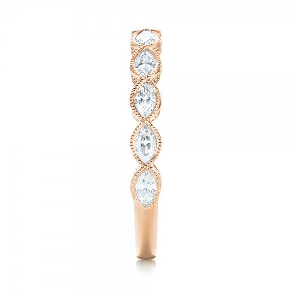 18k Rose Gold 18k Rose Gold Custom Diamond Wedding Band - Side View - 103039