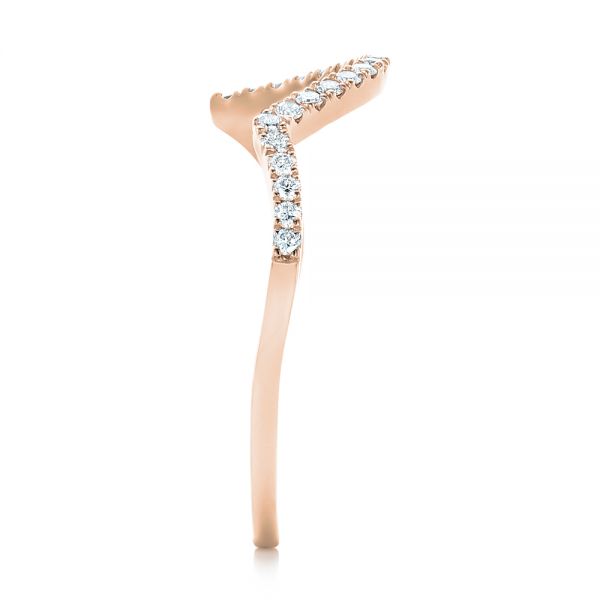 14k Rose Gold 14k Rose Gold Custom Diamond Wedding Band - Side View - 103130