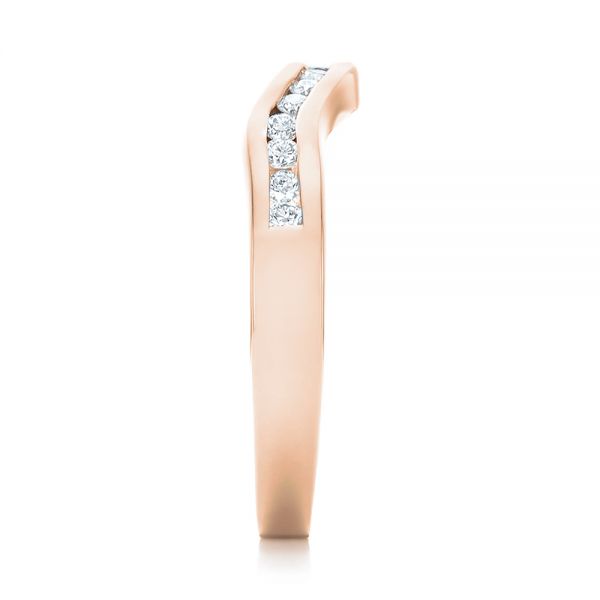 14k Rose Gold 14k Rose Gold Custom Diamond Wedding Band - Side View -  103136