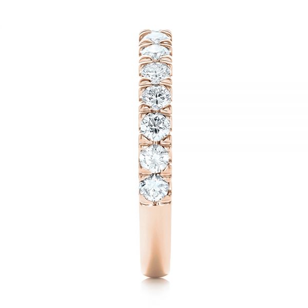 14k Rose Gold 14k Rose Gold Custom Diamond Wedding Band - Side View -  103140