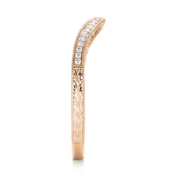 18k Rose Gold 18k Rose Gold Custom Diamond Wedding Band - Side View - 103145