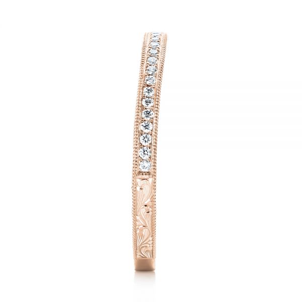 14k Rose Gold 14k Rose Gold Custom Diamond Wedding Band - Side View -  103326