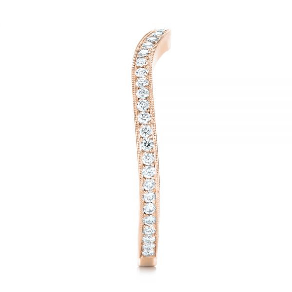 14k Rose Gold 14k Rose Gold Custom Diamond Wedding Band - Side View -  103397