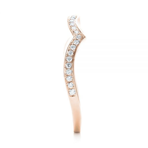 14k Rose Gold 14k Rose Gold Custom Diamond Wedding Band - Side View -  103399