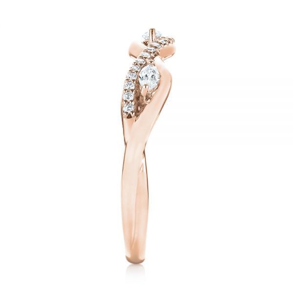 18k Rose Gold 18k Rose Gold Custom Diamond Wedding Band - Side View - 103419