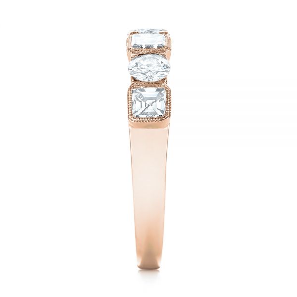 14k Rose Gold 14k Rose Gold Custom Diamond Wedding Band - Side View - 103437