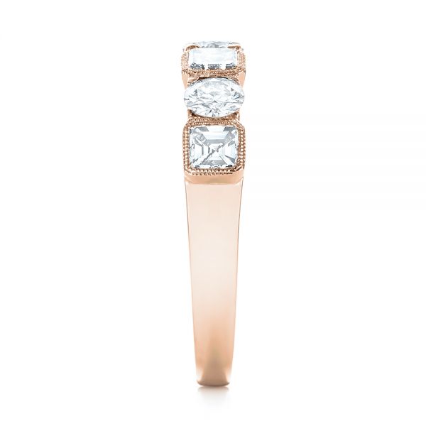 18k Rose Gold 18k Rose Gold Custom Diamond Wedding Band - Side View -  103437