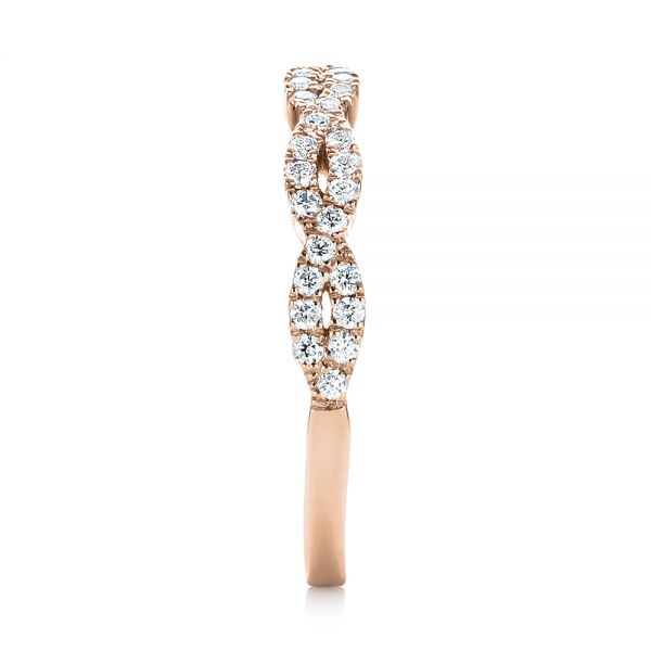 18k Rose Gold 18k Rose Gold Custom Diamond Wedding Band - Side View -  103438