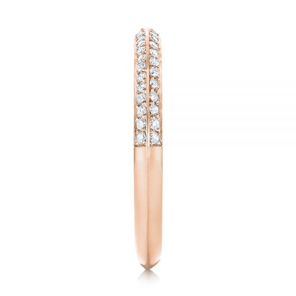 18k Rose Gold 18k Rose Gold Custom Diamond Wedding Band - Side View - 103478