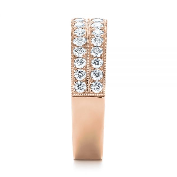 14k Rose Gold 14k Rose Gold Custom Diamond Wedding Band - Side View - 103506