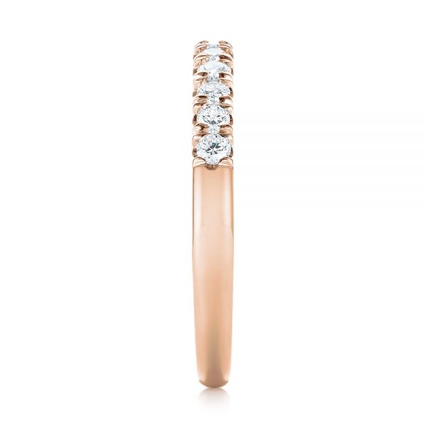 14k Rose Gold 14k Rose Gold Custom Diamond Wedding Band - Side View -  103522