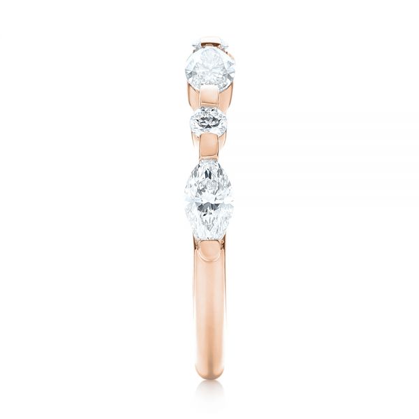 14k Rose Gold 14k Rose Gold Custom Diamond Wedding Band - Side View -  103913