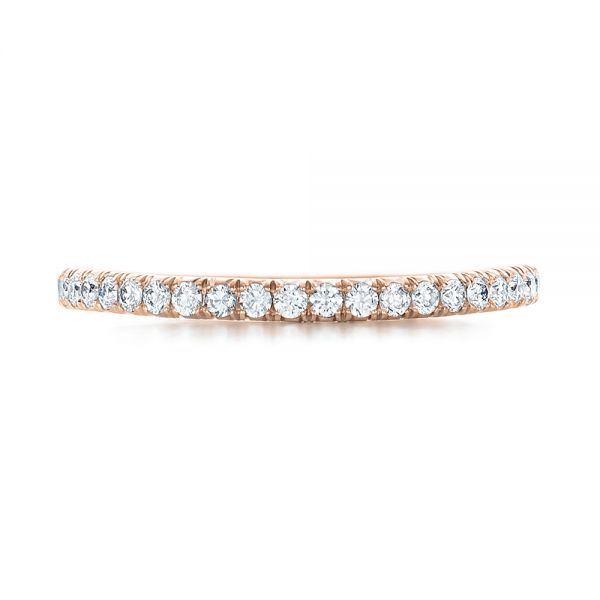 18k Rose Gold 18k Rose Gold Custom Diamond Wedding Band - Top View - 102023